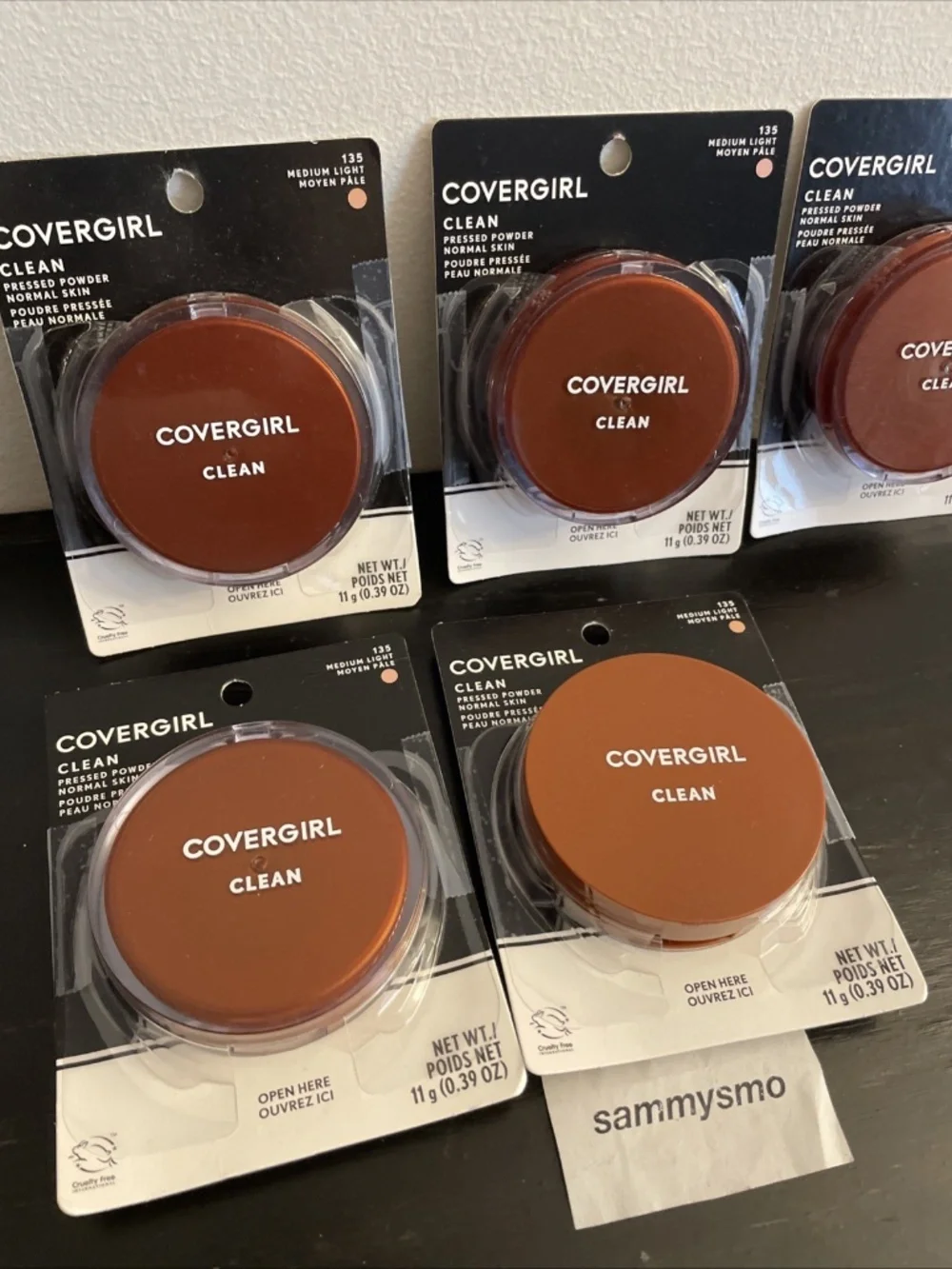 Covergirl Clean Pressed Powder 135 Medium Light, x5 with talc SEE DESCRIPTION